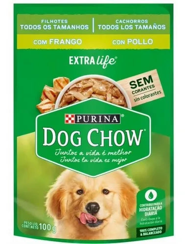 DOG CHOW POUCH CACHORRO TROZOS POLLO