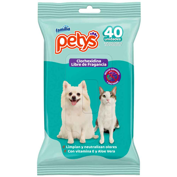 PAÑOS HUMEDOS CLORHEXIDINA PETYS
